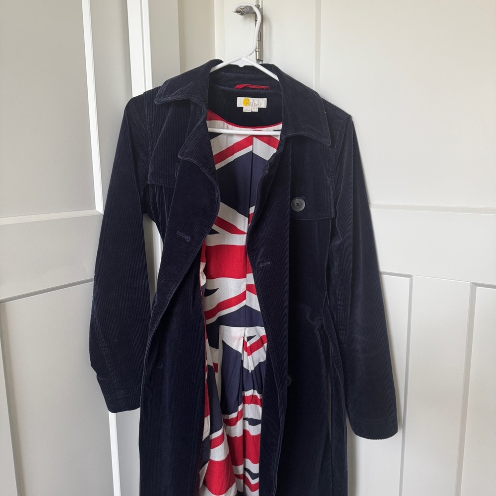 Boden Navy Corduroy Markham Trench Coat UK 8 / US 4 - Picture 9 of 13